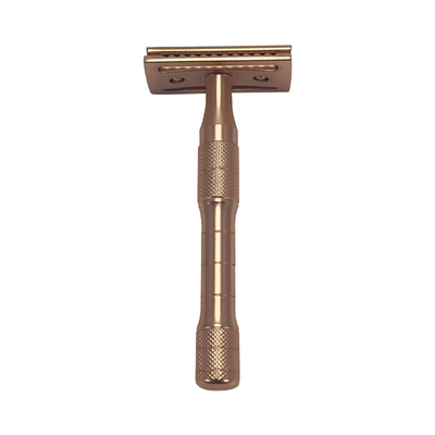 Stainless Steel Hair Shaving Razor Rose Gold Safety Double Sided Design