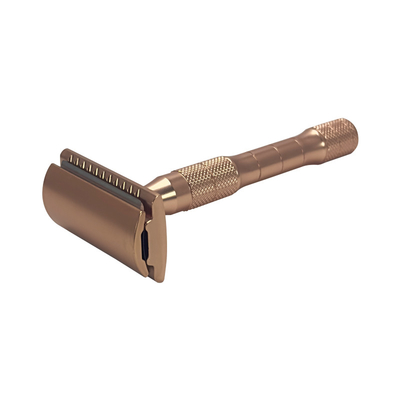 Stainless Steel Hair Shaving Razor Rose Gold Safety Double Sided Design