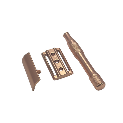 Stainless Steel Hair Shaving Razor Rose Gold Safety Double Sided Design