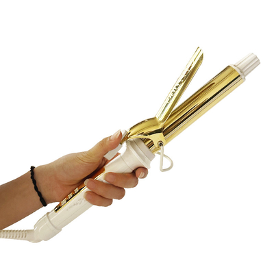 Golden Hair Curling Iron with LCD Intelligent Control Negative Ion for Antiscalding Professional Styling